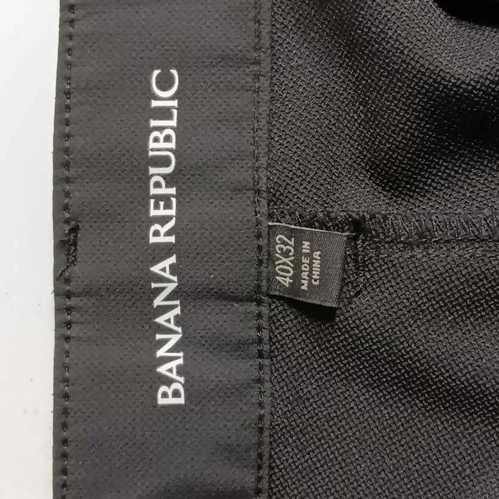 Banana Republic Pants Mens 40x32 Black‎ Slim Fit Microfiber Zip Pocket Trousers